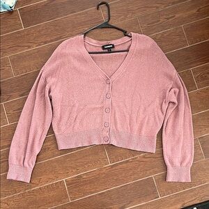 Express Pink Cropped Women's Sweater